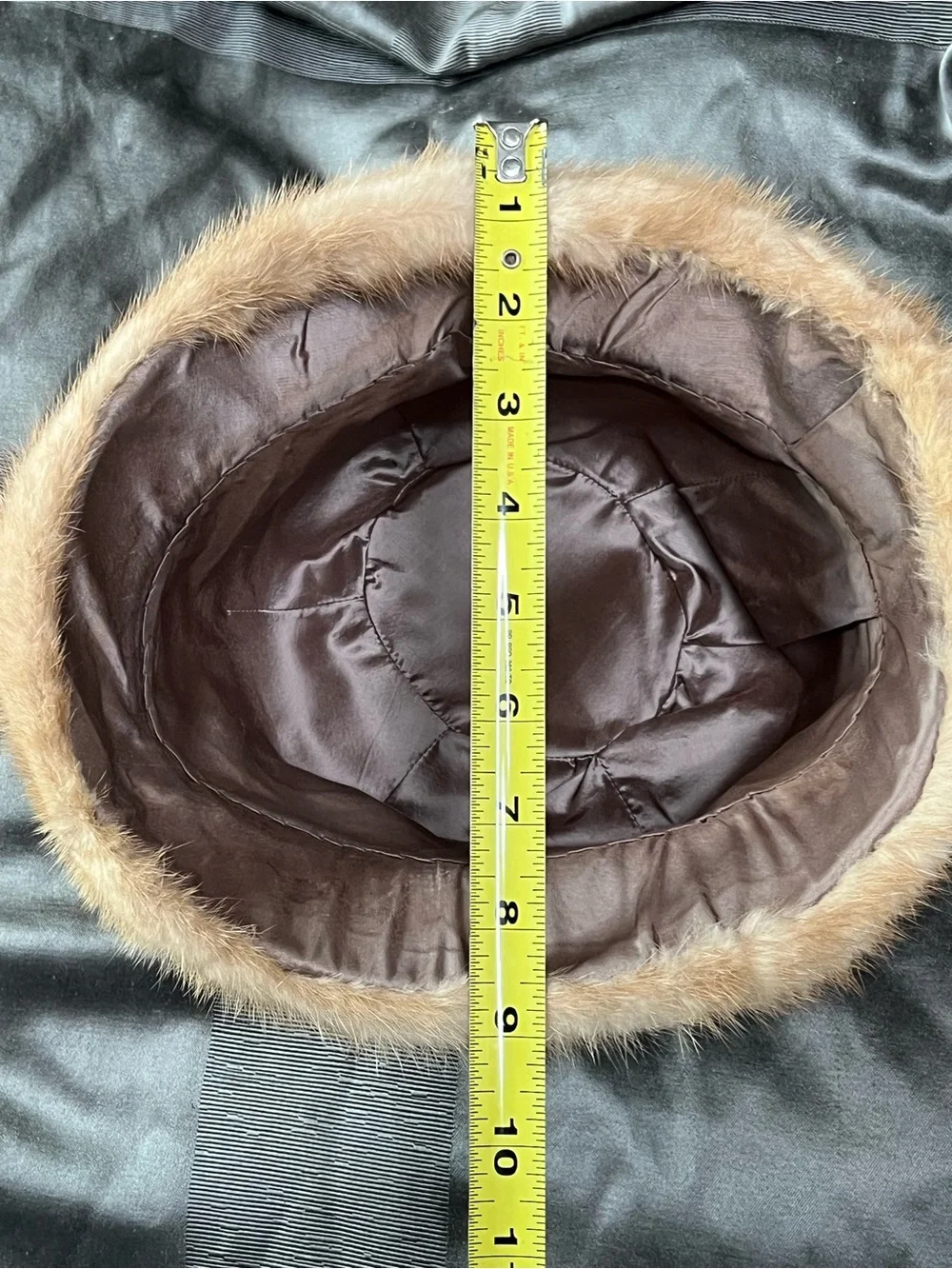 Women's Blonde Mink Fur Cloche Hat with Bow